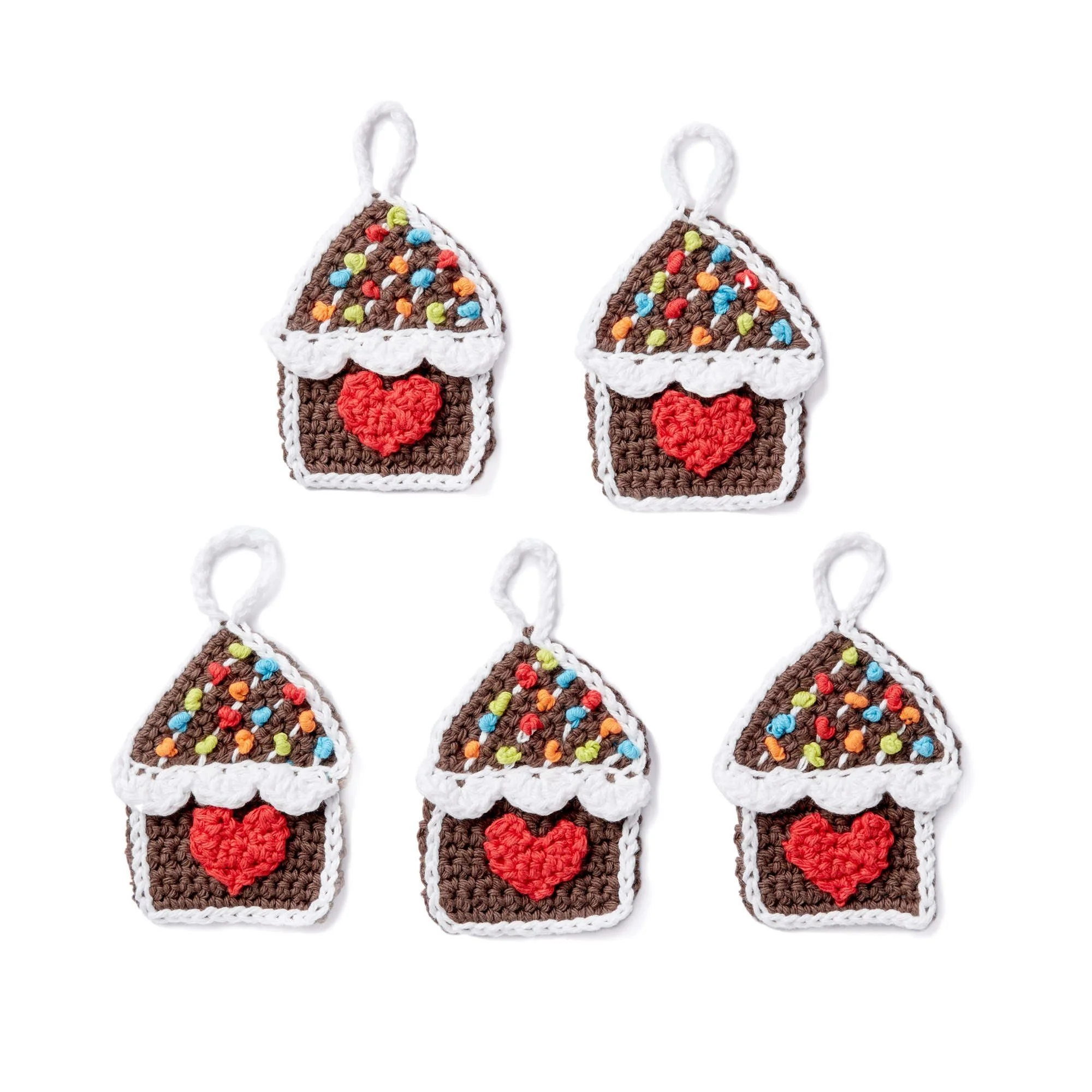 Gingerbread house crochet ornament pattern for festive holiday decor