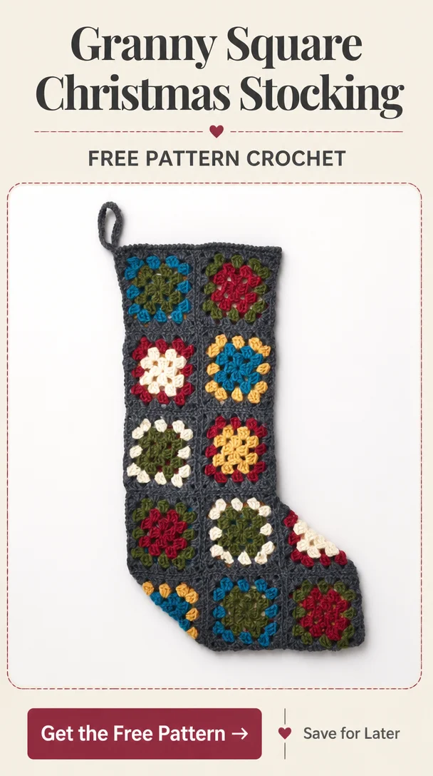 Granny Square Crochet Stocking Pattern