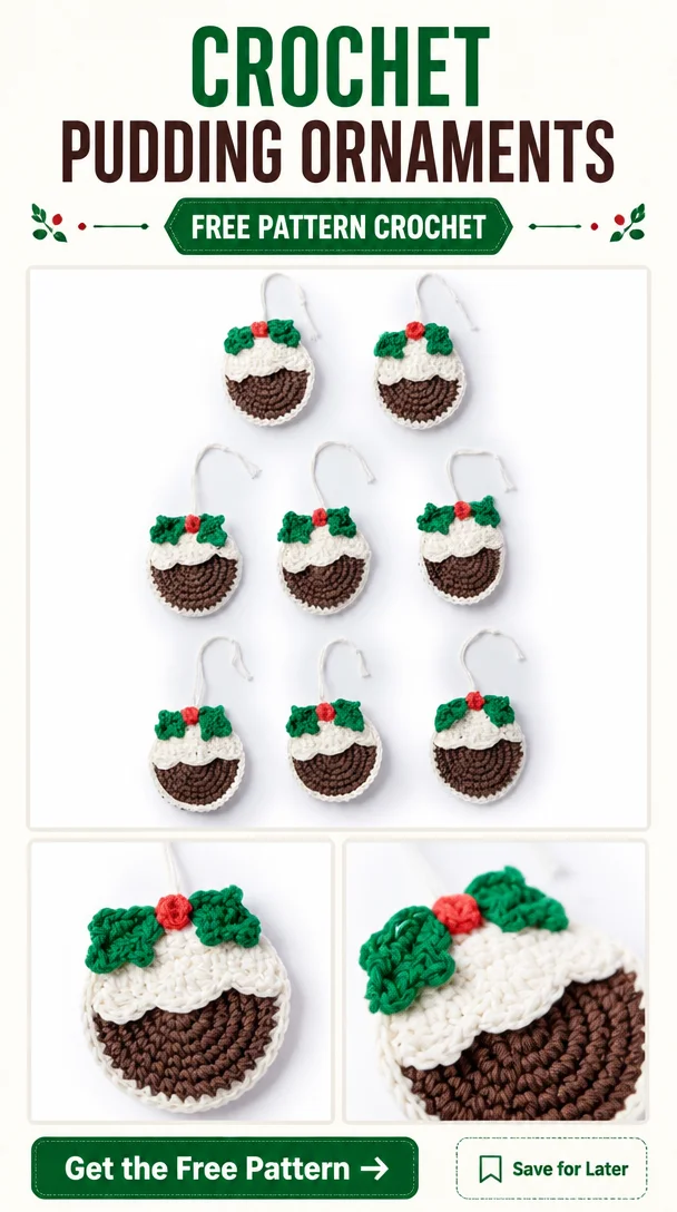 Plum Pudding Crochet Ornament Pattern