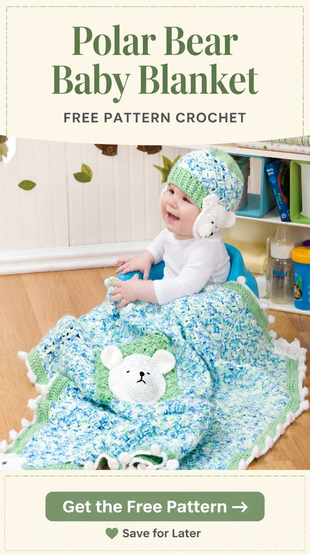 Polar Bear Crochet Blanket and Hat Pattern